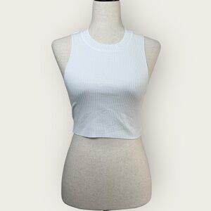 Aerie White Ribbed Tank Top